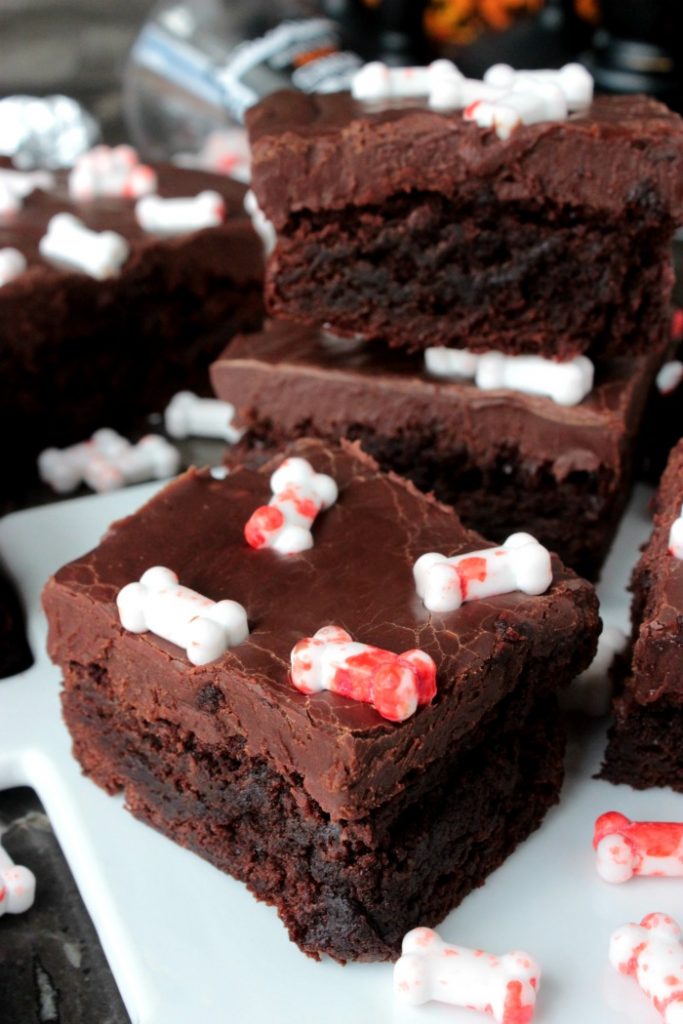 Boneyard Fudge Brownies - The Southern Halloween Queen