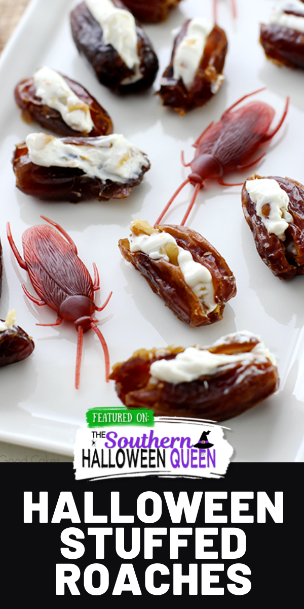 Halloween Stuffed Roaches - Ready for a gross Halloween snack?  These Halloween Stuffed Roaches are a disgustingly entertaining way to get in on some gross holiday fun! via @southernhalloweenqueen