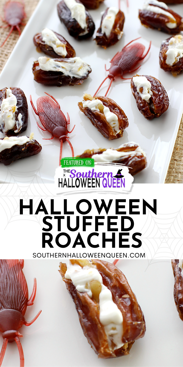 Halloween Stuffed Roaches - Ready for a gross Halloween snack?  These Halloween Stuffed Roaches are a disgustingly entertaining way to get in on some gross holiday fun! via @southernhalloweenqueen