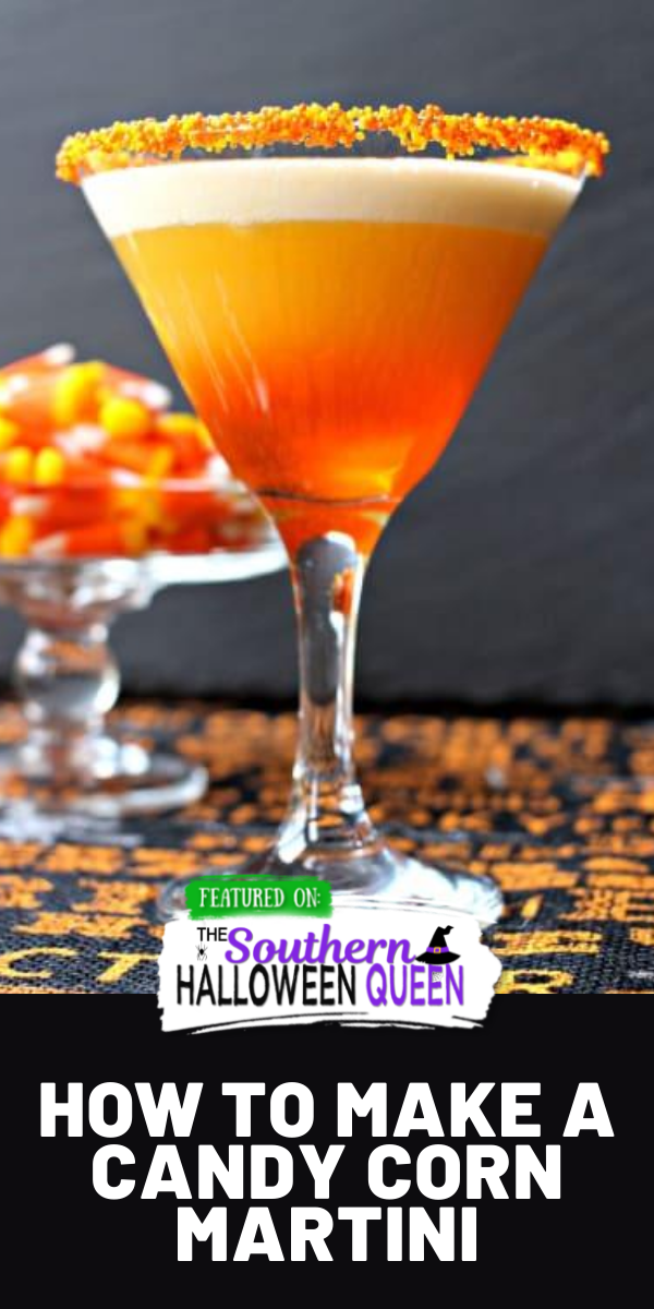 Candy Corn Martini - This candy corn martini proves Halloween isn't just for kids! Drink up, you earned it on that trick-or-treating trek through the neighborhood. via @southernhalloweenqueen