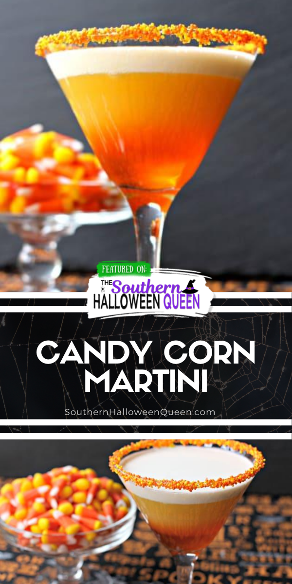 Candy Corn Martini - This candy corn martini proves Halloween isn't just for kids! Drink up, you earned it on that trick-or-treating trek through the neighborhood. via @southernhalloweenqueen