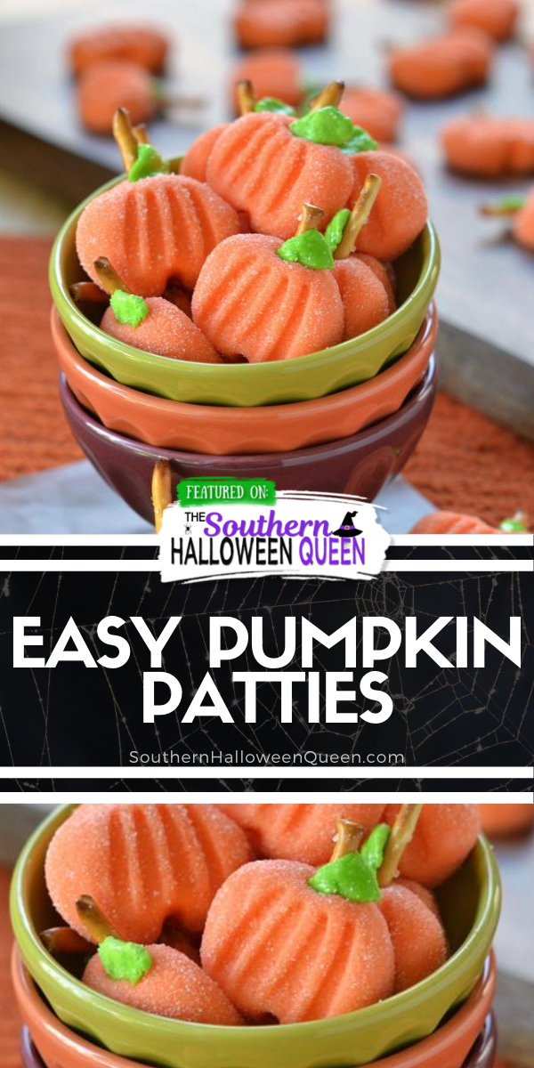 Delightfully easy Pumpkin Patties are the perfect no-bake treat to celebrate the season with. The cute factor here is off the charts! via @southernhalloweenqueen