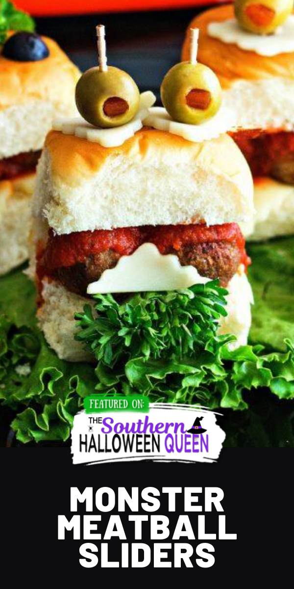 Monster Meatball Sliders- These savory little Monster Meatball Sliders are perfect for kids and customizable for everyone's taste buds! via @southernhalloweenqueen