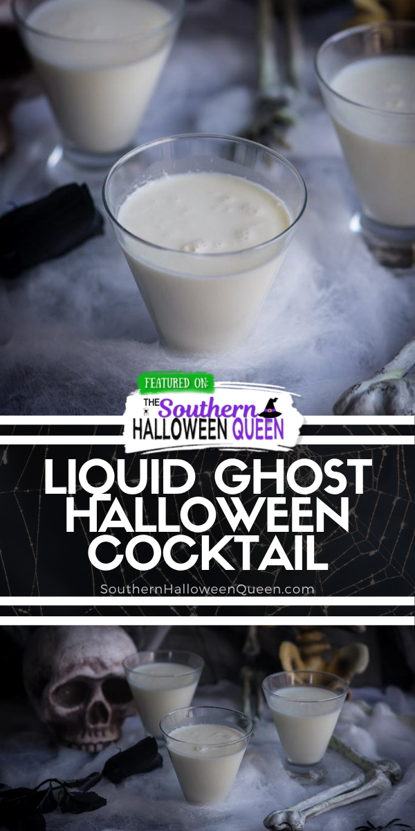 Liquid Ghost Halloween Cocktail - Melt a ghost and then make these Liquid Ghost Halloween Cocktail for a spooky cocktail that is perfect for your Adults only Halloween Party!! via @southernhalloweenqueen