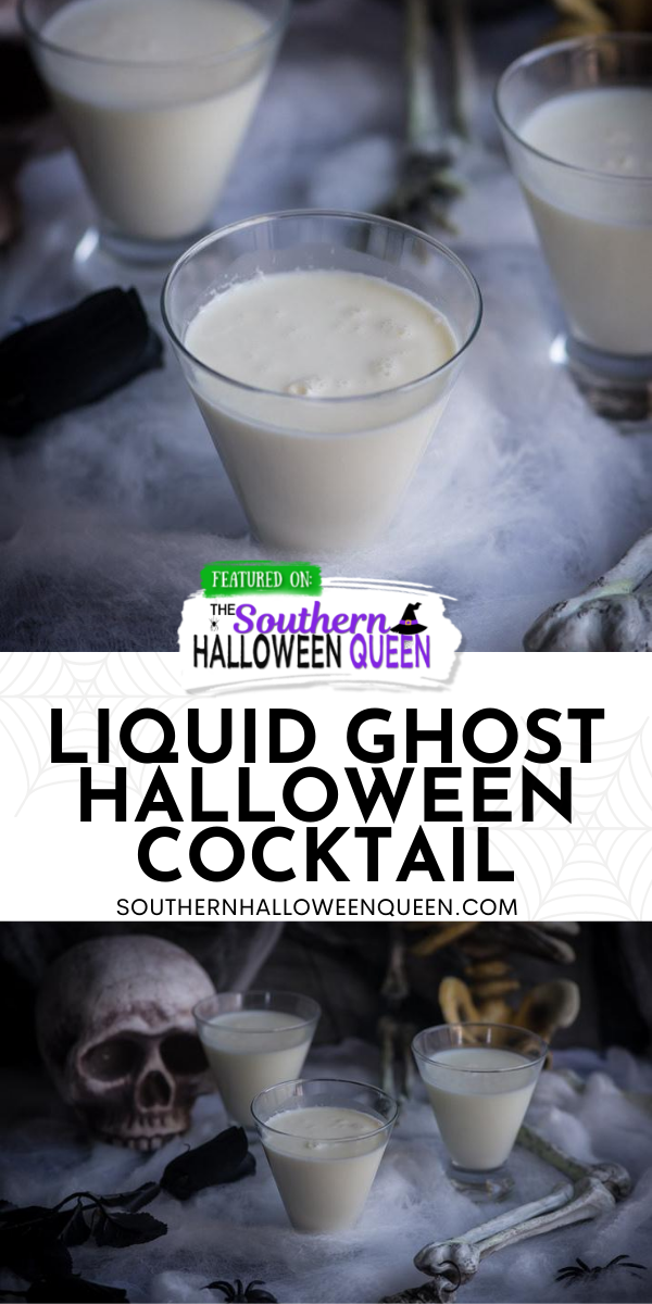 Liquid Ghost Halloween Cocktail - Melt a ghost and then make these Liquid Ghost Halloween Cocktail for a spooky cocktail that is perfect for your Adults only Halloween Party!! via @southernhalloweenqueen