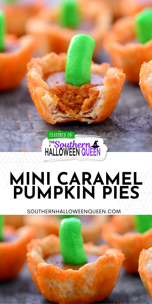 Pumpkin Pie Bites | These mini pumpkin pies look like mini pumpkins and are perfect for Halloween and Thanksgiving! via @southernhalloweenqueen