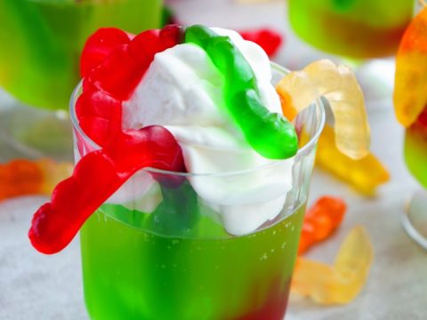 Creepy Crawly Green Jell-O Cups - The Southern Halloween Queen