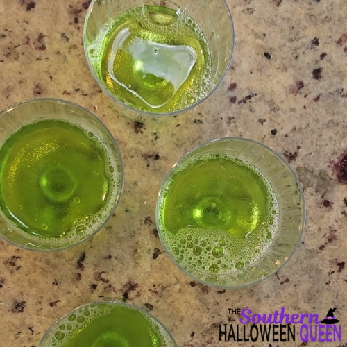 green jello in cups