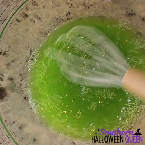 whisking green jello